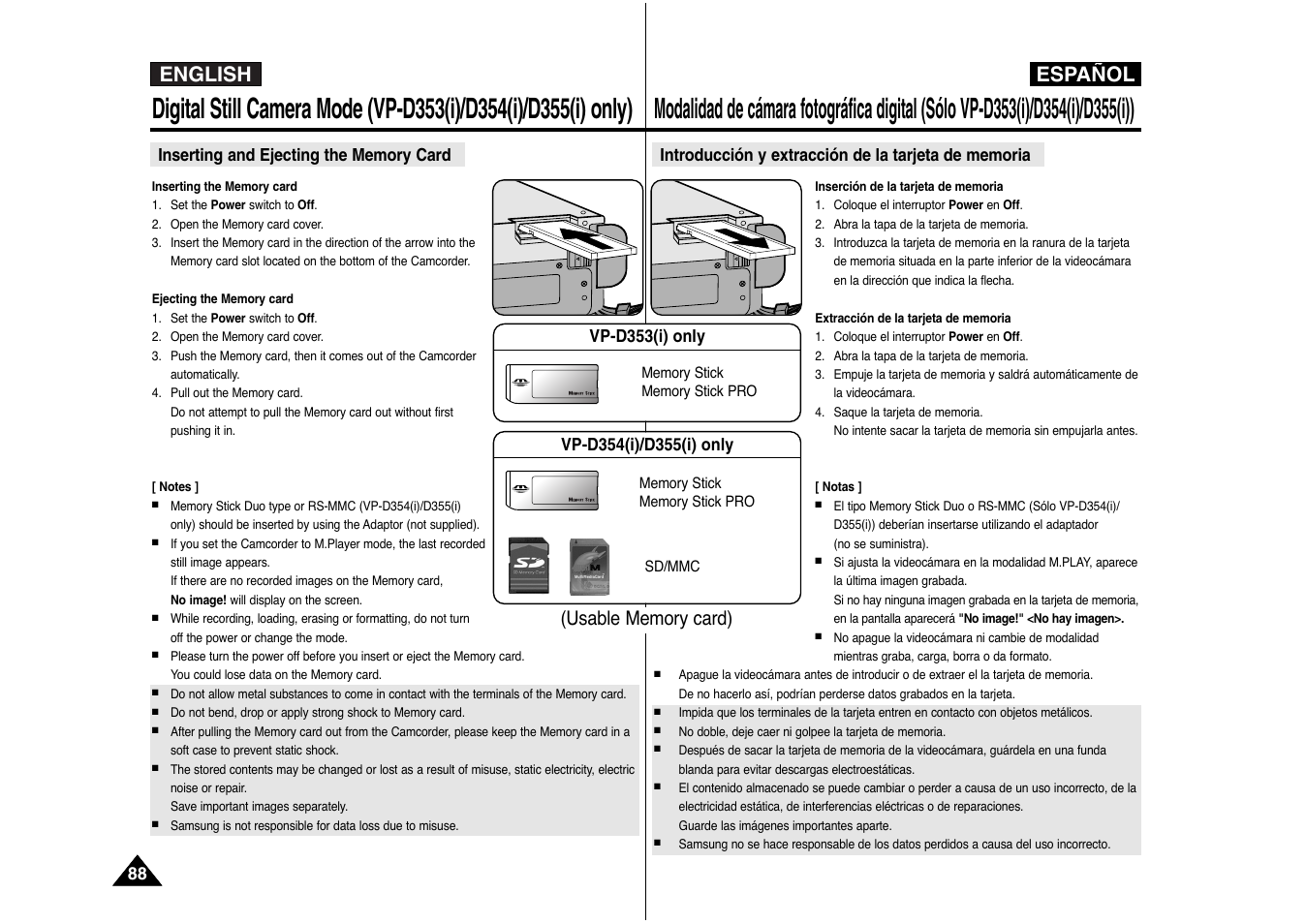English español | Samsung AD68-00839J User Manual | Page 89 / 122