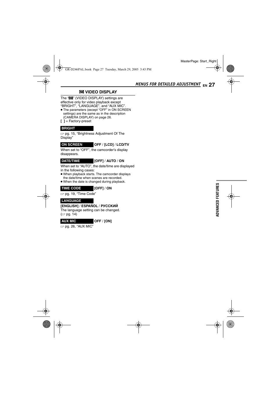 Pg. 27) | JVC GR-D246 User Manual | Page 27 / 48