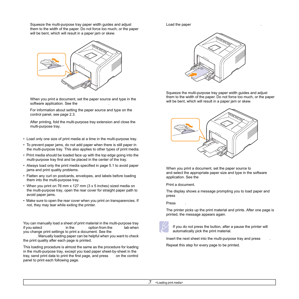 Using manual feed mode | Samsung ML-3470D User Manual | Page 34 / 103