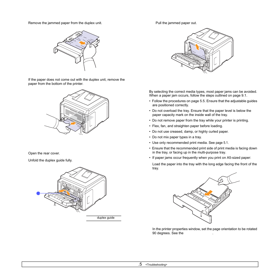 Tips for avoiding paper jams | Samsung ML-3470D User Manual | Page 47 / 103