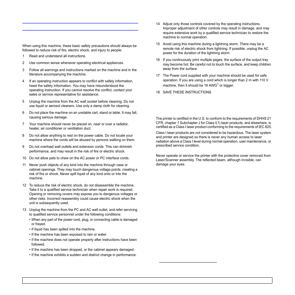 Safety and regulatory information, Important precautions and safety information, Environmental and safety consideration | Samsung ML-3470D User Manual | Page 7 / 103