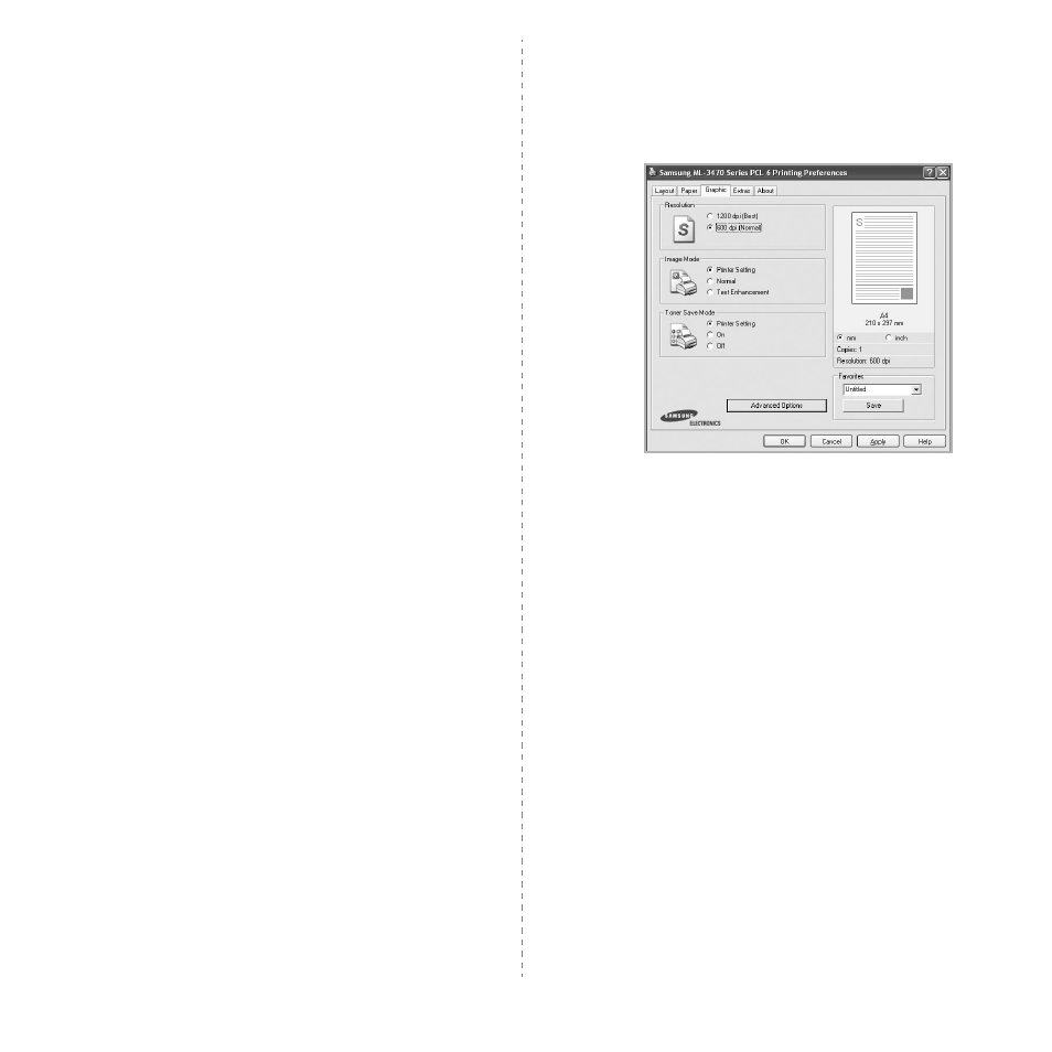 Graphics tab | Samsung ML-3470D User Manual | Page 79 / 103