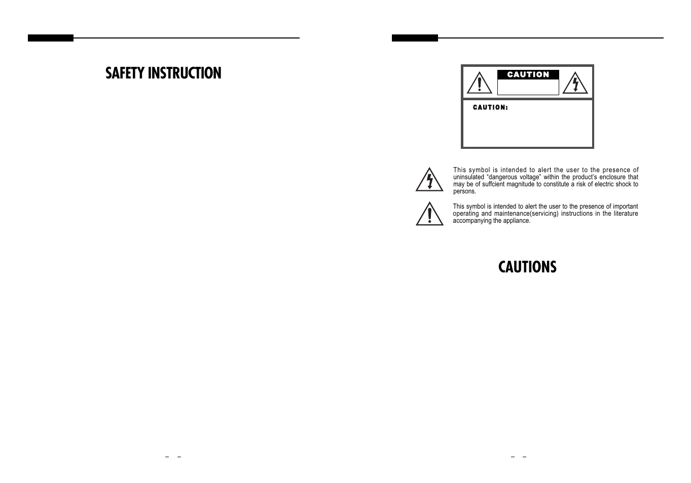 Cautions, Safety instruction | Samsung STM-19LA/17LA User Manual | Page 3 / 8