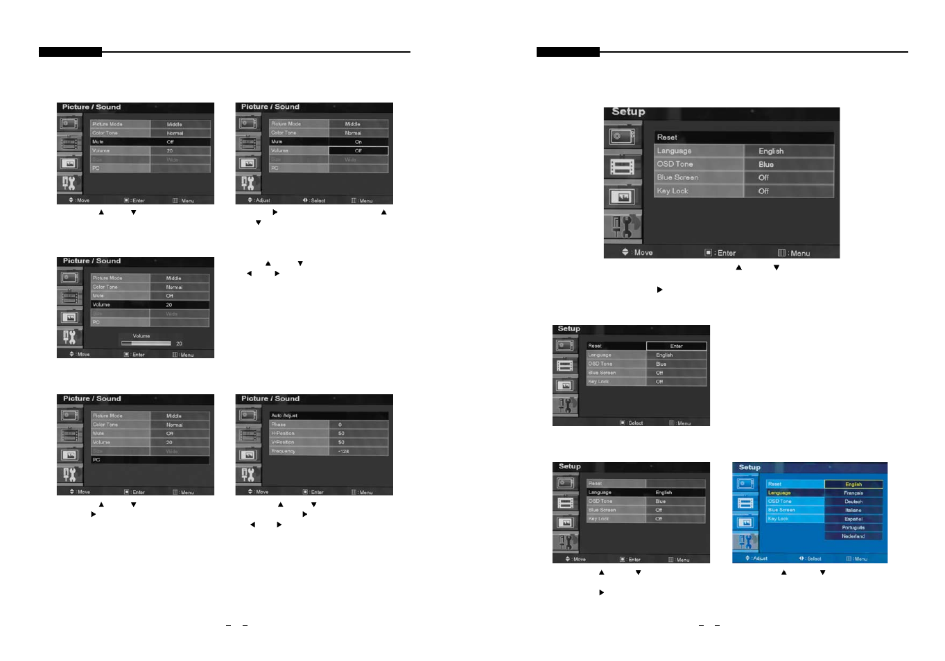 C. setup menu | Samsung STM-19LA/17LA User Manual | Page 6 / 8