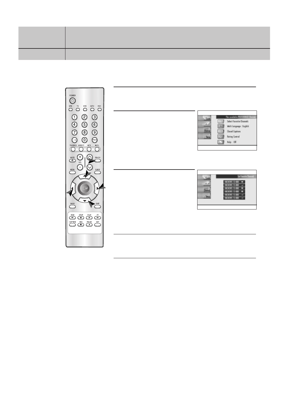 How to set your favorite channels | Samsung SIR-T151 User Manual | Page 22 / 45
