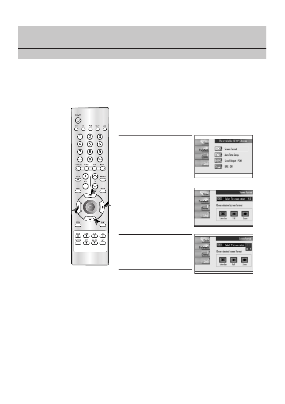 Changing the screen format | Samsung SIR-T151 User Manual | Page 25 / 45
