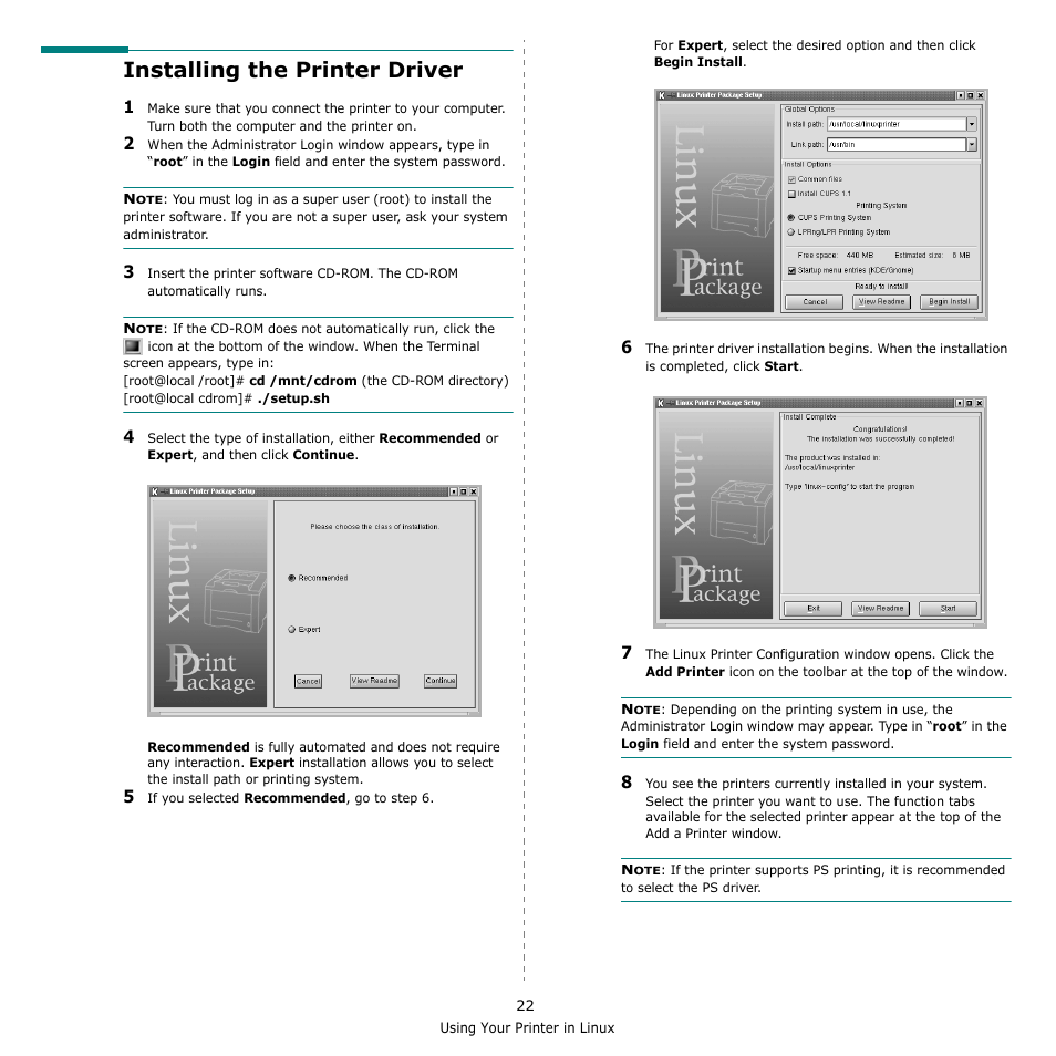 Installing the printer driver | Samsung ML-1615 User Manual | Page 105 / 110