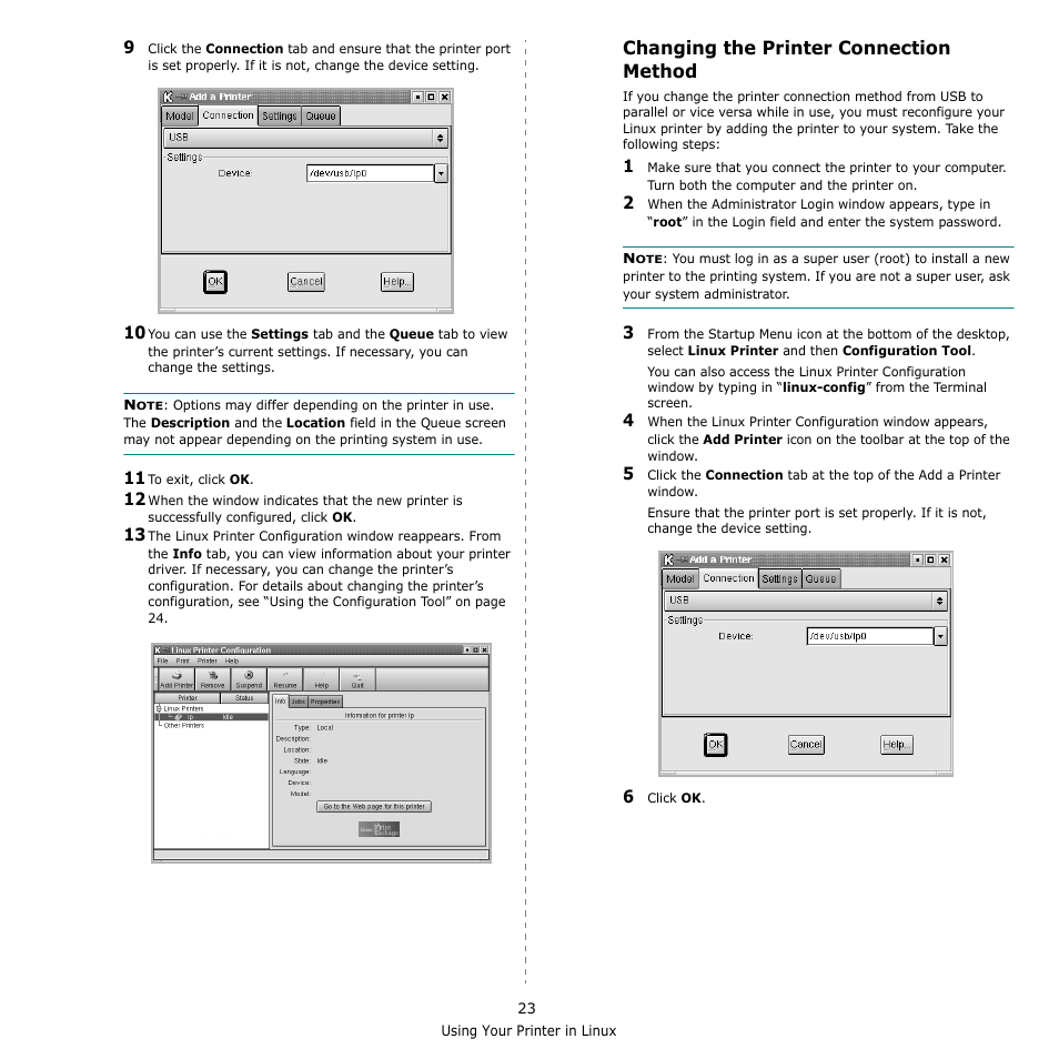 Changing the printer connection method | Samsung ML-1615 User Manual | Page 106 / 110