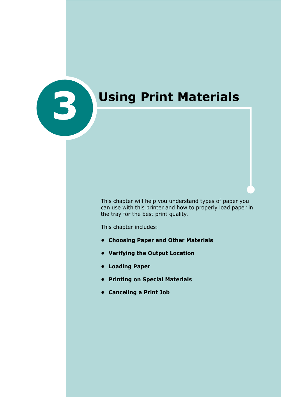 3 using print materials, Chapter 3, Sing | Rint, Aterials, Using print materials | Samsung ML-1615 User Manual | Page 34 / 110