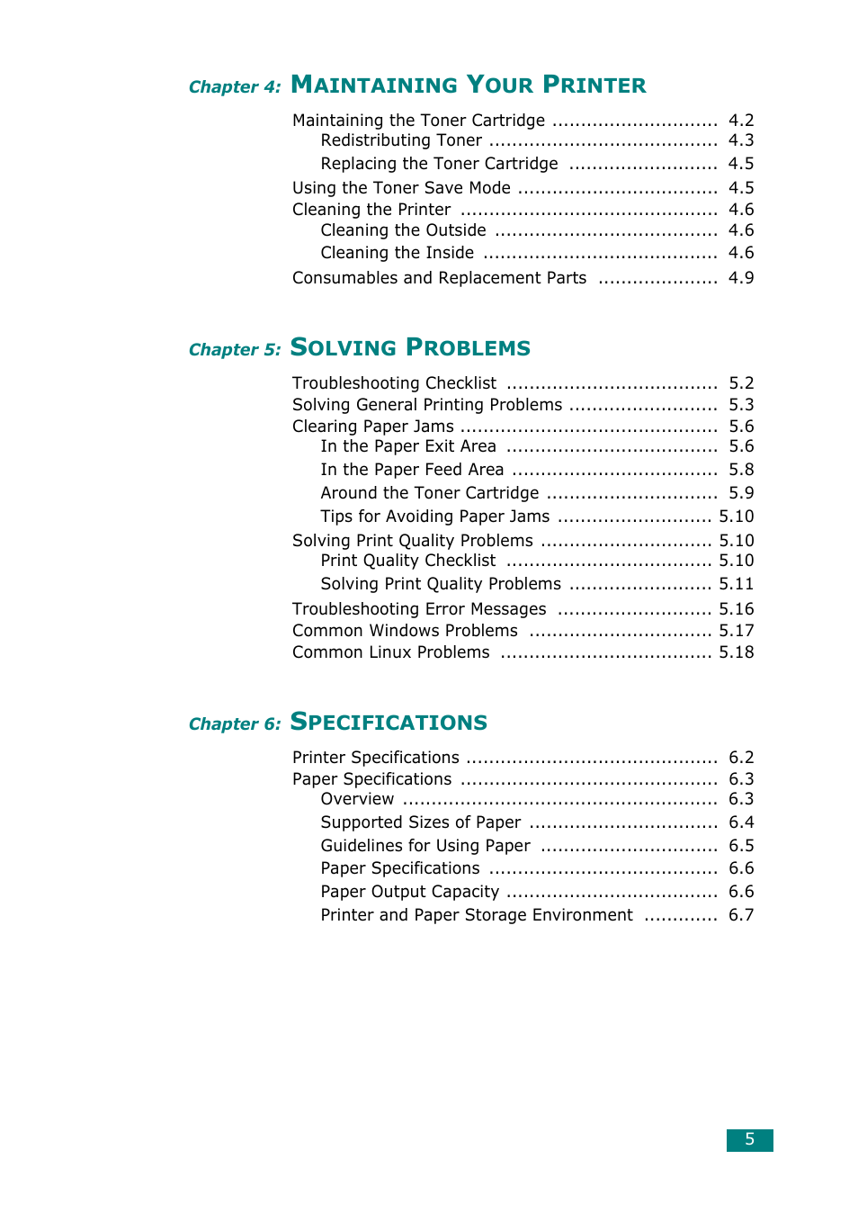 Samsung ML-1615 User Manual | Page 6 / 110