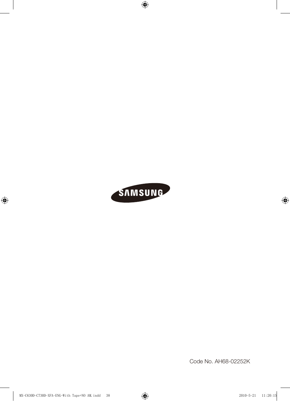 Samsung AH68-02252K-C630D-C730D-XFA User Manual | Page 38 / 38