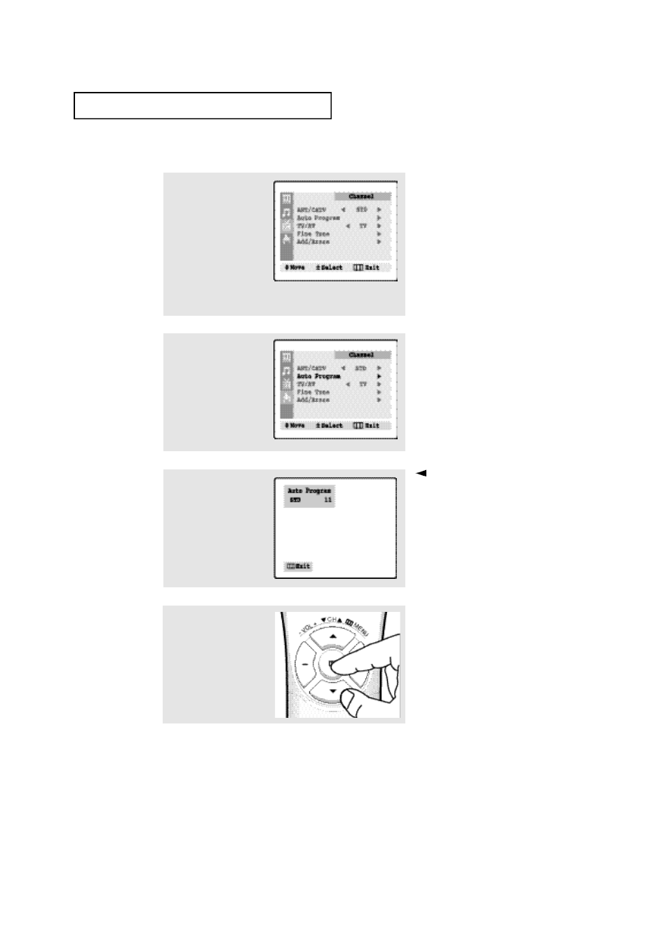 Storing channels in memory (automatic method) | Samsung TXP1430F User Manual | Page 24 / 49