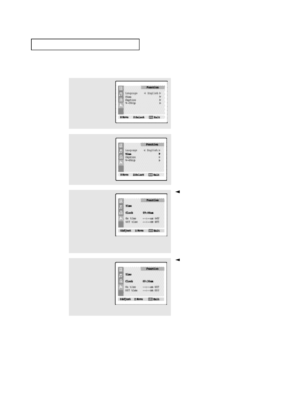 Setting the clock | Samsung TXP1430F User Manual | Page 27 / 49