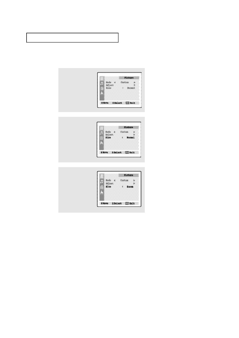 Changing the screen size | Samsung TXP1430F User Manual | Page 36 / 49