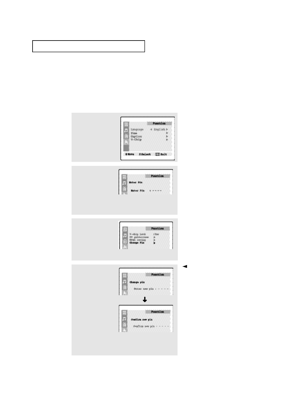 Using the v- c h i p, Setting up your personal id number (pin) | Samsung TXP1430F User Manual | Page 43 / 49