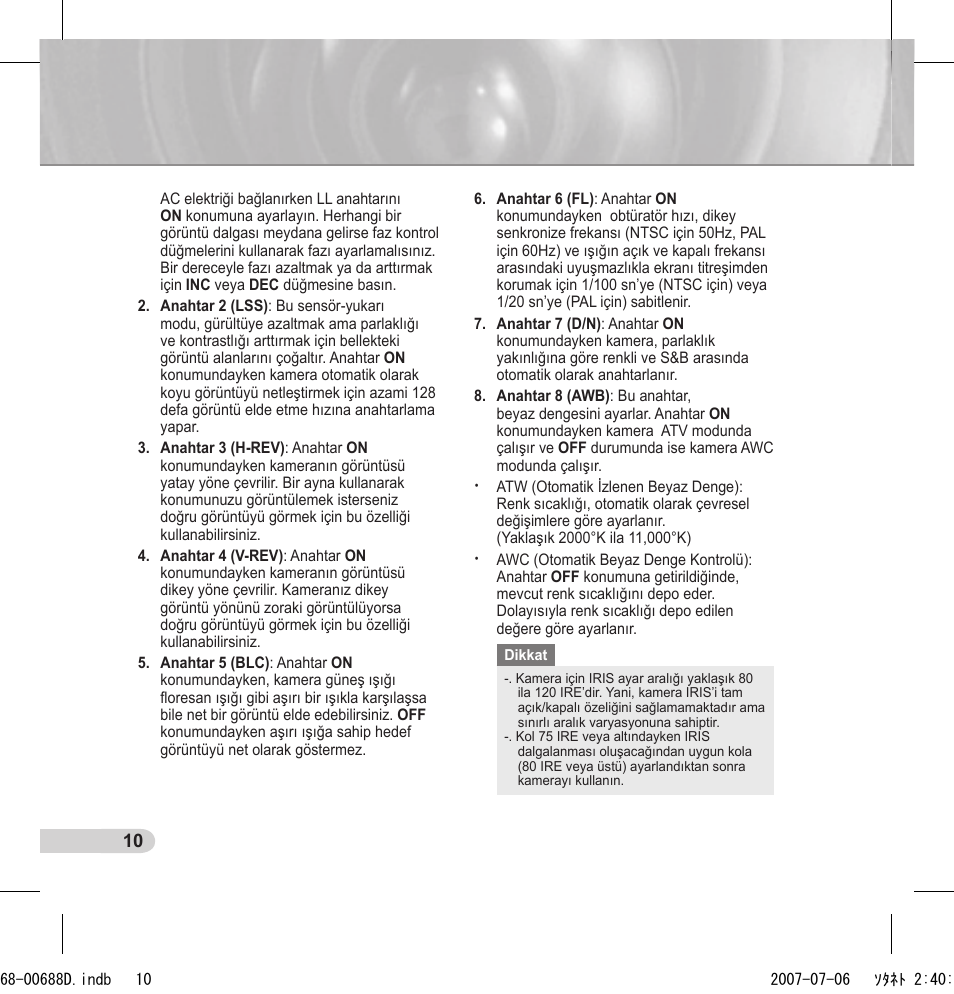 Samsung SCC-B5394 User Manual | Page 120 / 131