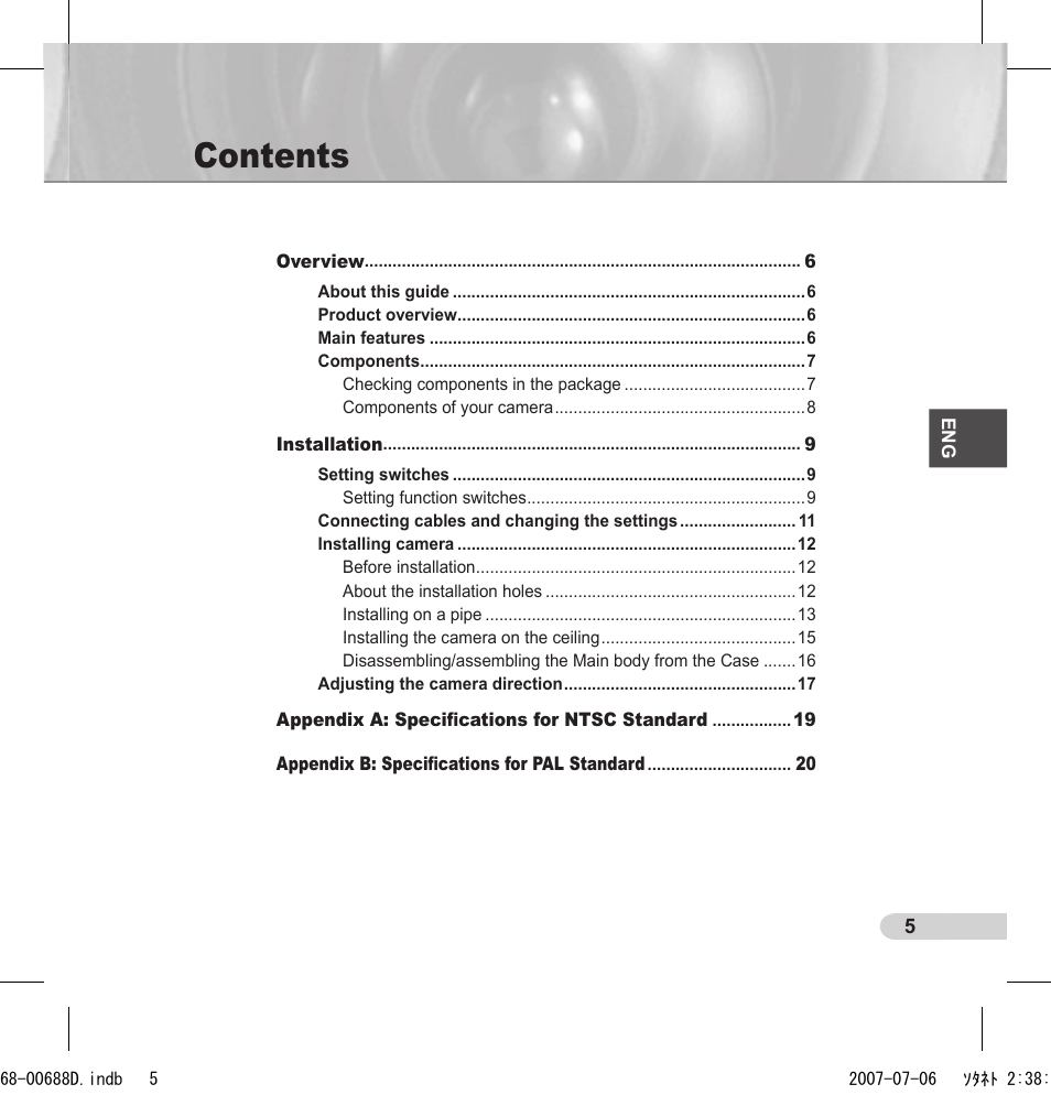 Samsung SCC-B5394 User Manual | Page 5 / 131
