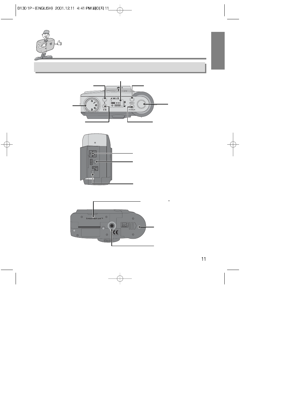 Identification of features, Product exterior (top/side/bottom) | Samsung 130 User Manual | Page 11 / 81