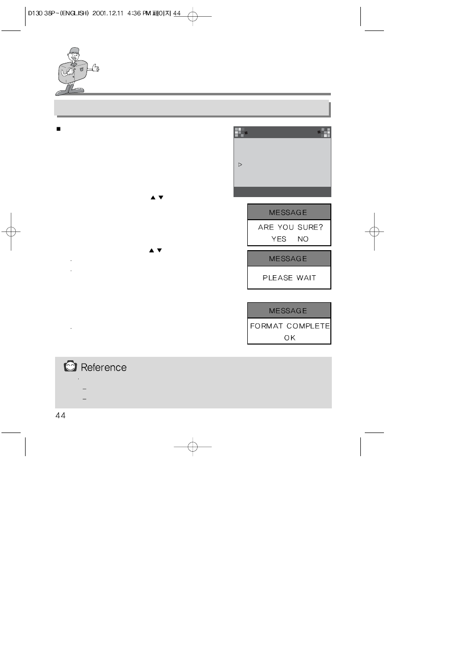 Setting up the function, Setting up the function by using the lcd monitor | Samsung 130 User Manual | Page 44 / 81