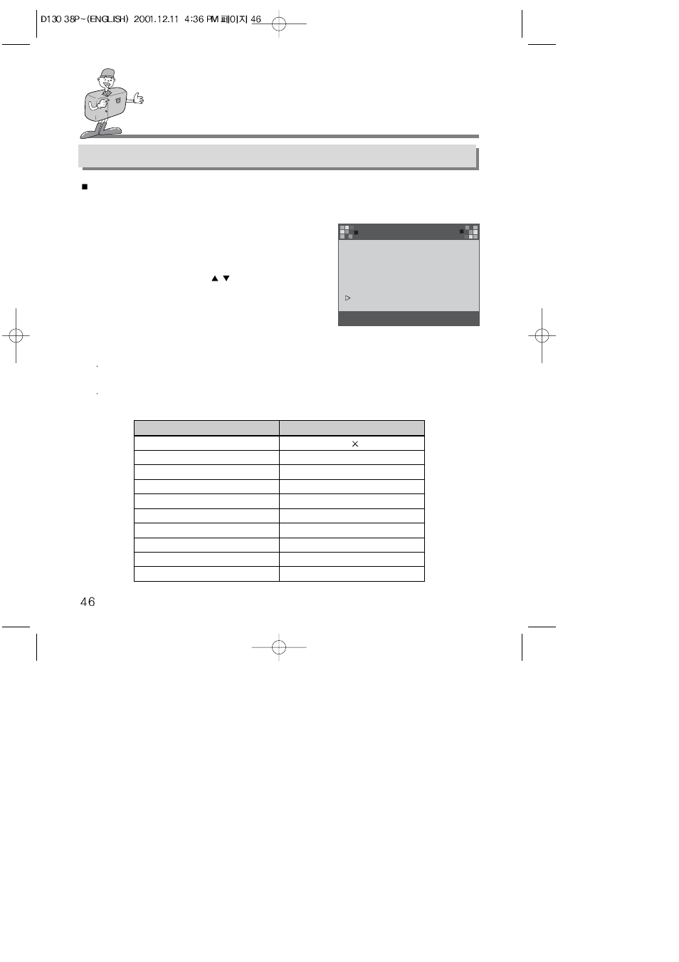 Setting up the function, Setting up the function by using the lcd monitor | Samsung 130 User Manual | Page 46 / 81