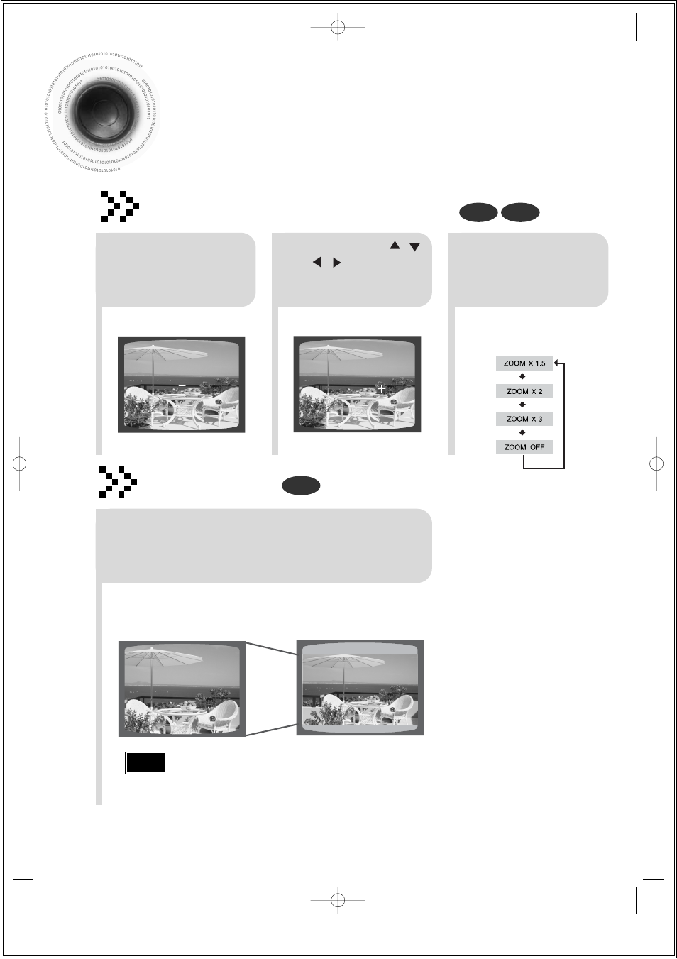 Zoom function, Zoom (screen enlarge) function, Aspect ratio | Samsung 20051111115925328 User Manual | Page 40 / 90