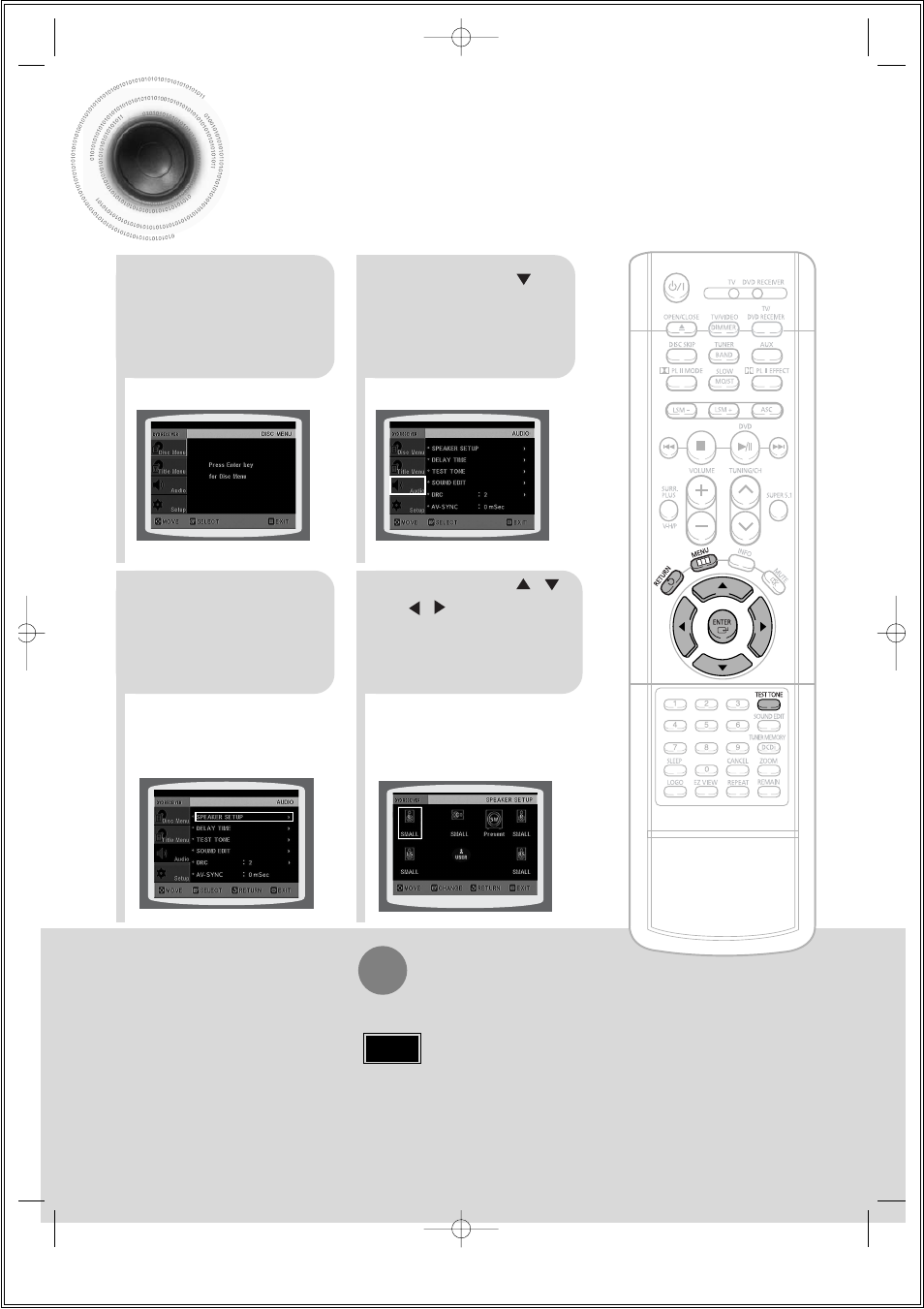 Setting the speaker mode | Samsung 20051111115925328 User Manual | Page 58 / 90