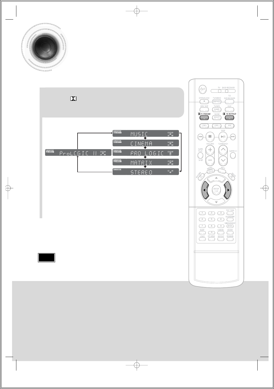 Dolby pro logic ii mode, 65 dolby pro logic ii mode | Samsung 20051111115925328 User Manual | Page 66 / 90