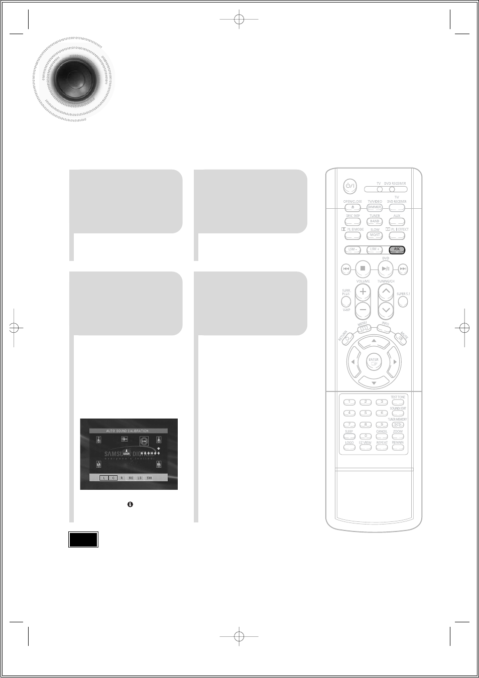 Auto sound calibration | Samsung 20051111115925328 User Manual | Page 68 / 90