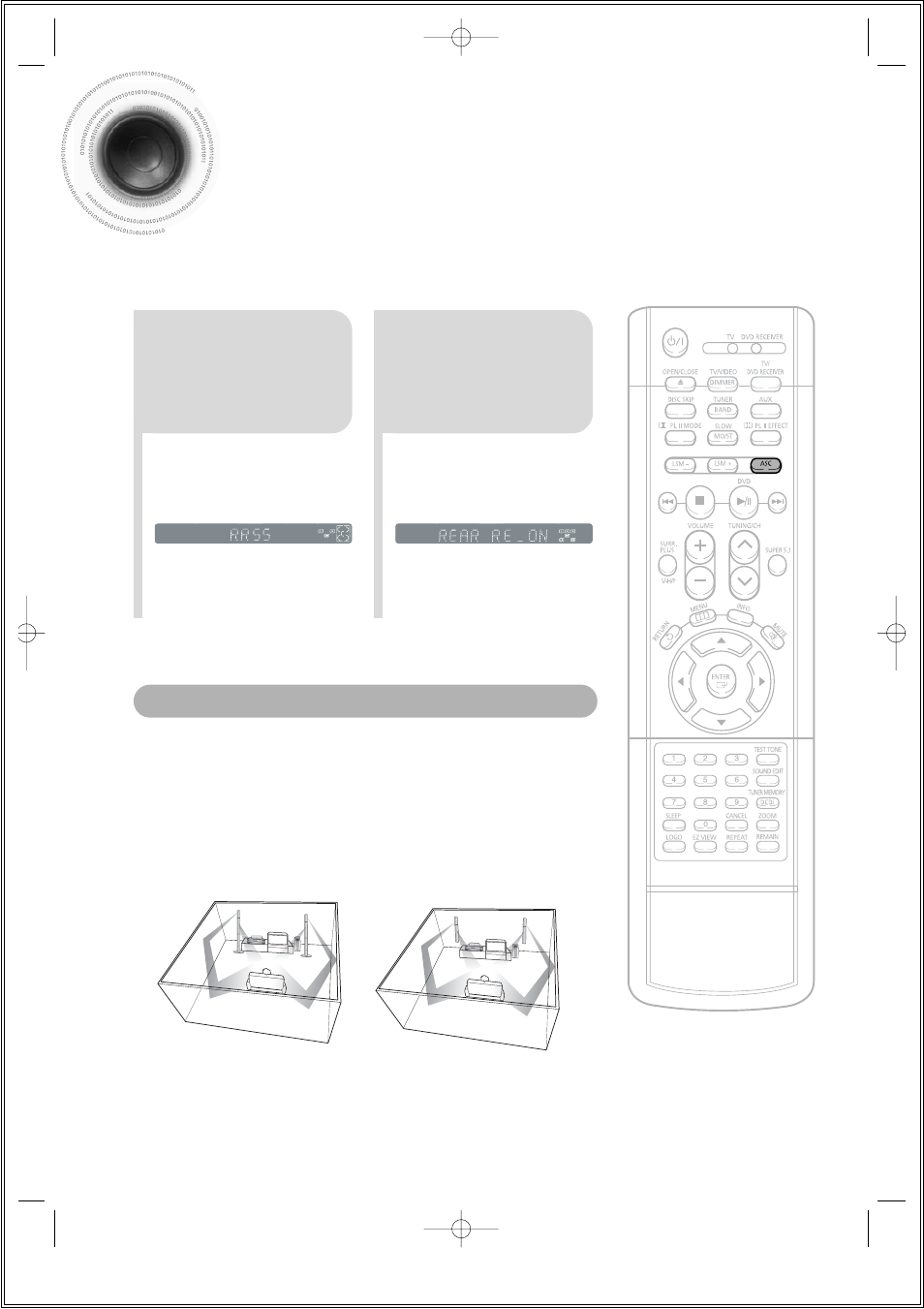Rrss (rear reflecting surround system) setting | Samsung 20051111115925328 User Manual | Page 70 / 90