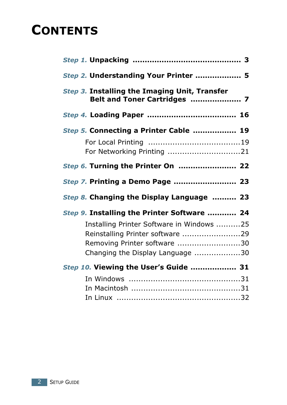 Samsung CLP-550N User Manual | Page 2 / 33