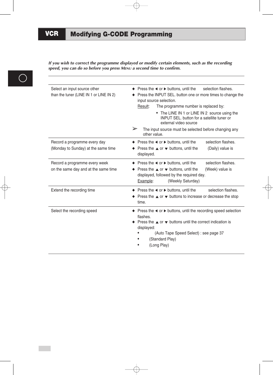 36 modifying g-code programming, Modifying g-code programming | Samsung V70 User Manual | Page 36 / 71