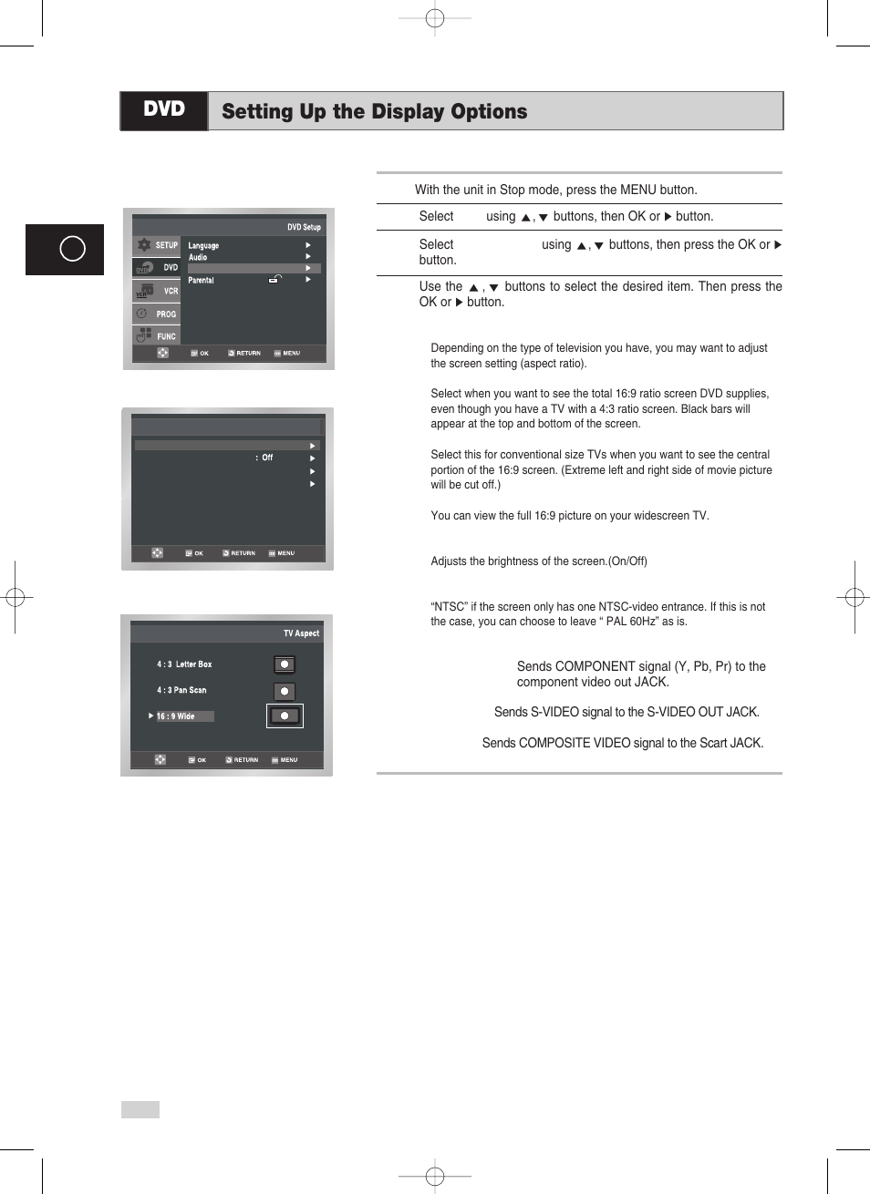 Setting up the display options | Samsung V70 User Manual | Page 52 / 71