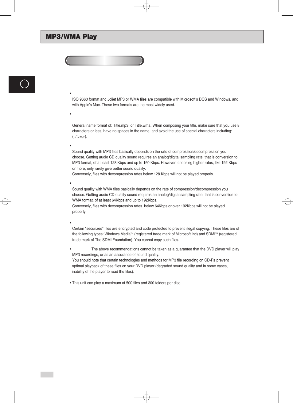 Mp3/wma play | Samsung V70 User Manual | Page 64 / 71