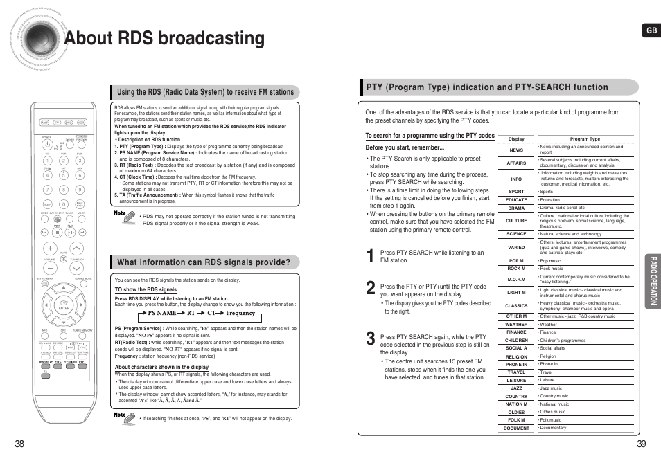 About rds broadcasting | Samsung AV-R720 User Manual | Page 20 / 25