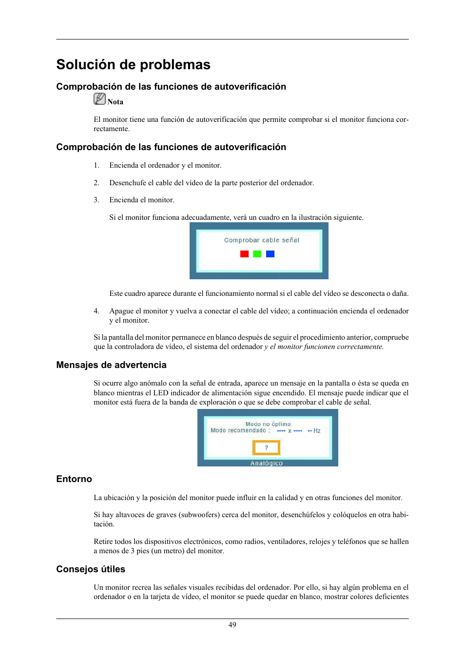 Solución de problemas | Samsung 2053BW User Manual | Page 8 / 13