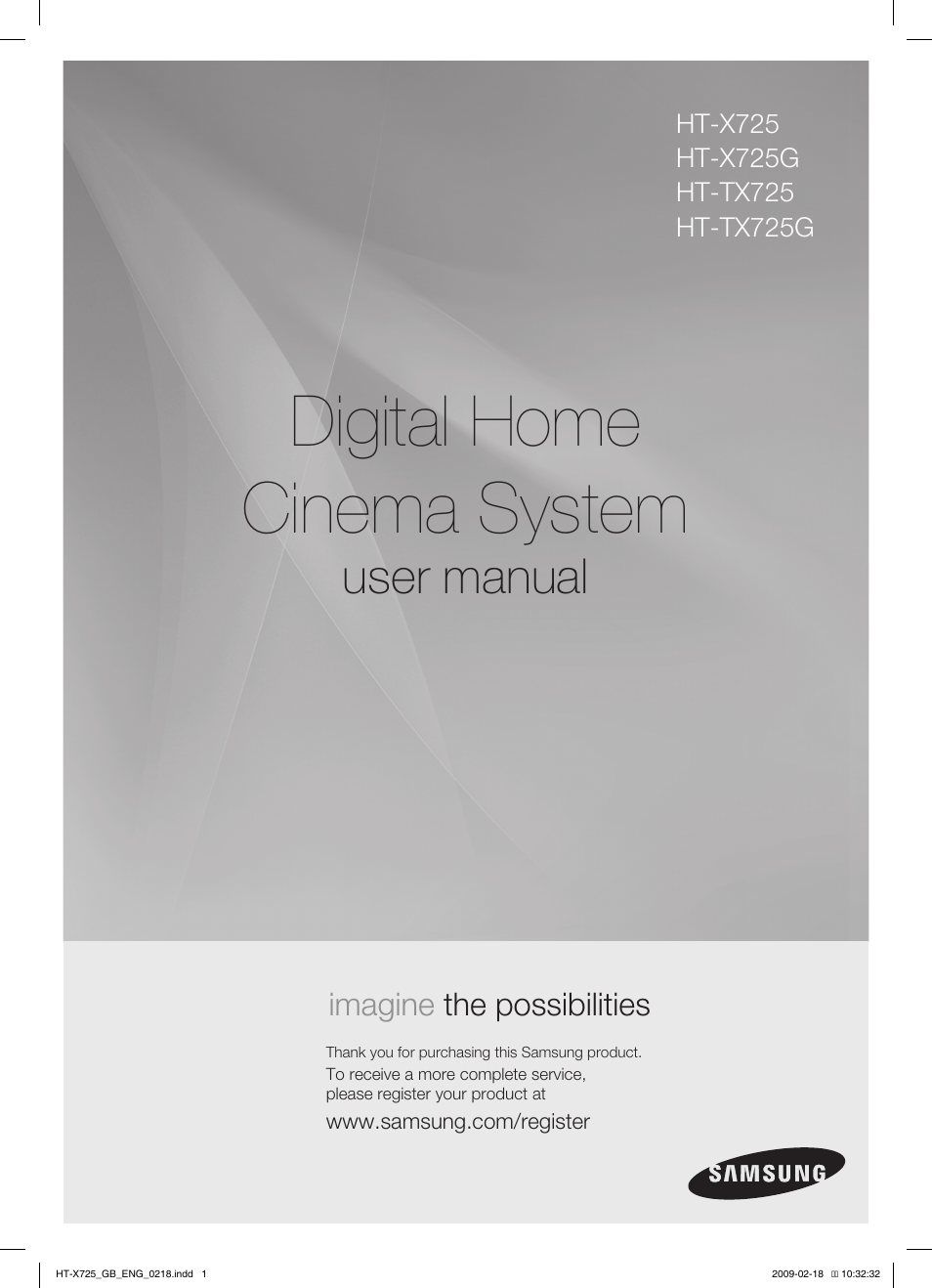 Samsung HT-X725G User Manual | 70 pages