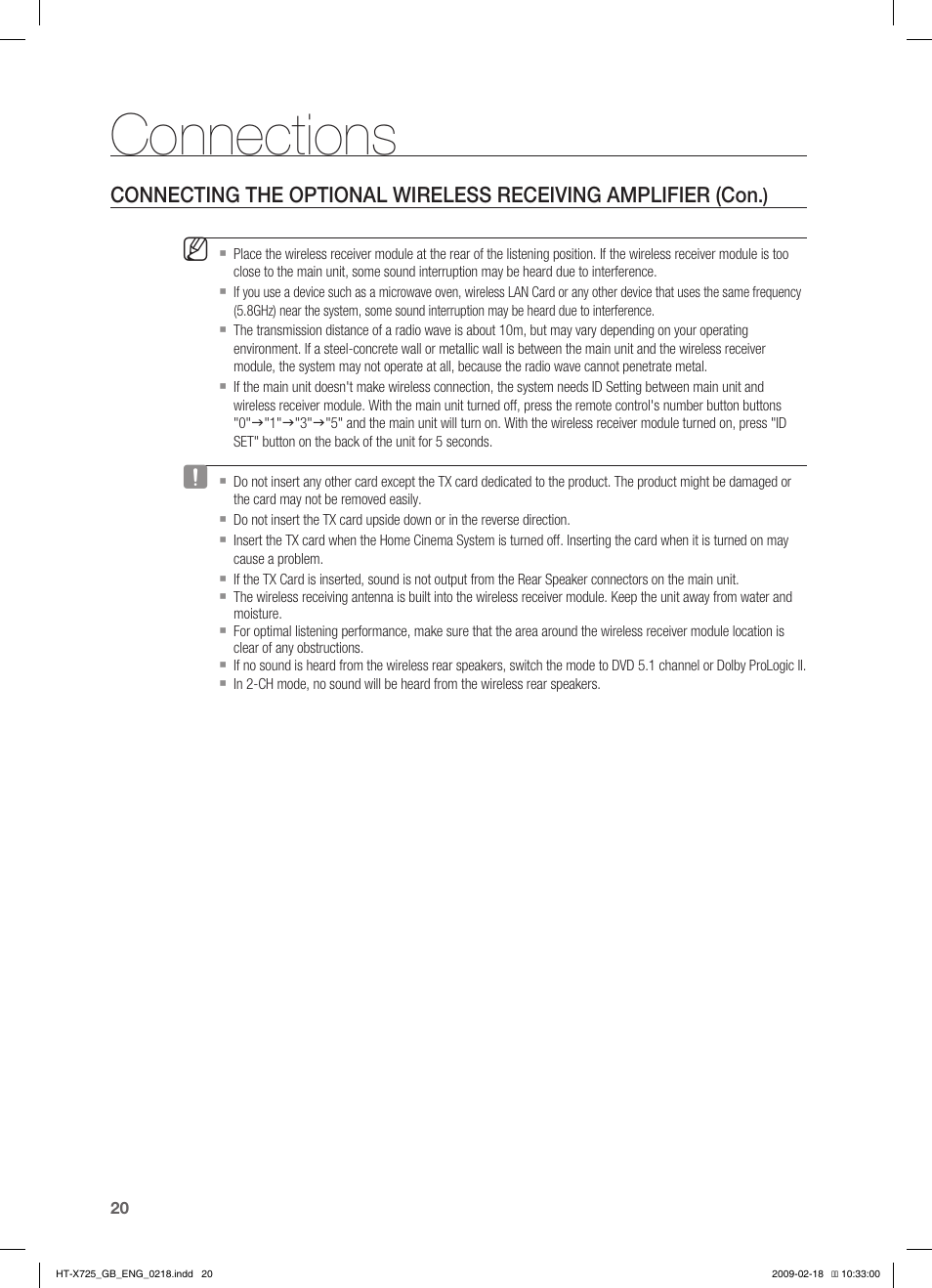 Connections | Samsung HT-X725G User Manual | Page 20 / 70