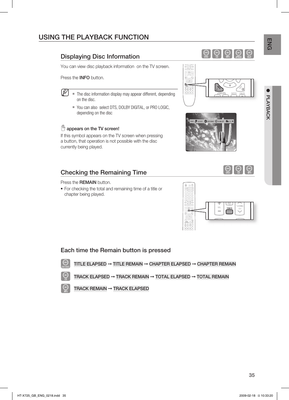 Bagd | Samsung HT-X725G User Manual | Page 35 / 70