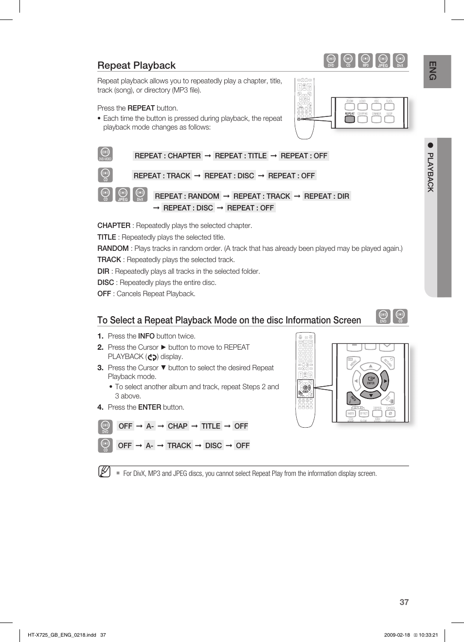 Bagd | Samsung HT-X725G User Manual | Page 37 / 70