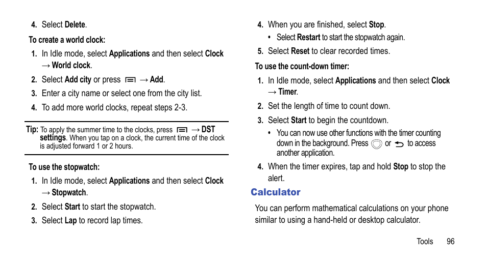 Calculator | Samsung 07212010 User Manual | Page 101 / 137