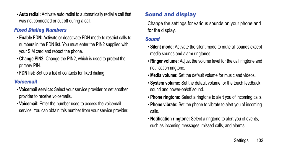 Sound and display | Samsung 07212010 User Manual | Page 107 / 137