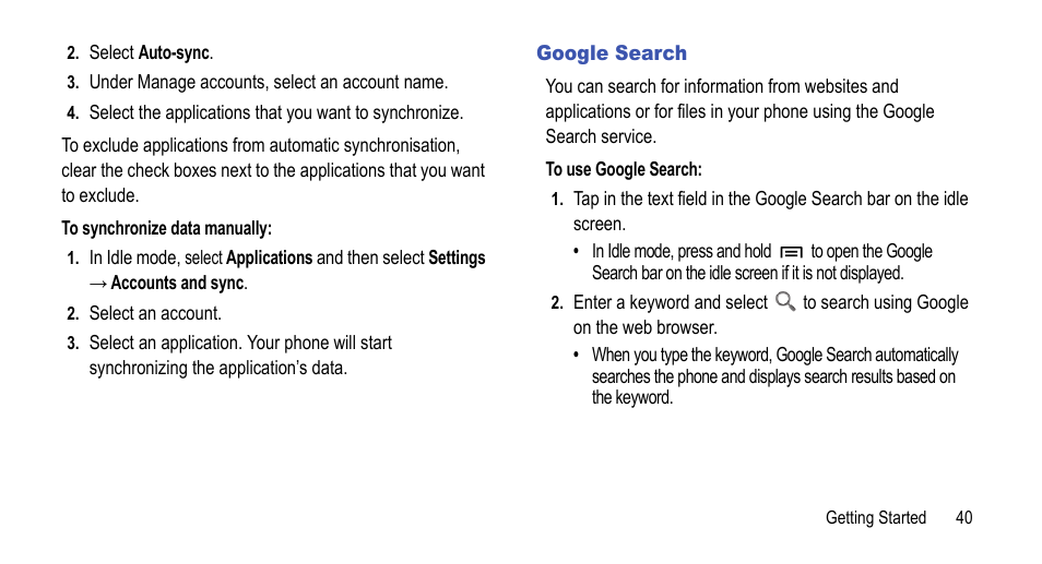 Google search | Samsung 07212010 User Manual | Page 45 / 137