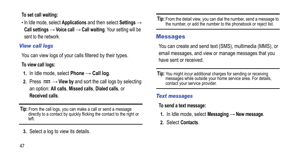 Messages | Samsung 07212010 User Manual | Page 52 / 137