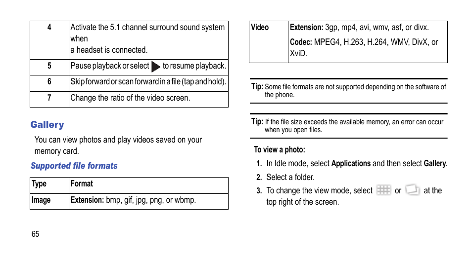Gallery | Samsung 07212010 User Manual | Page 70 / 137
