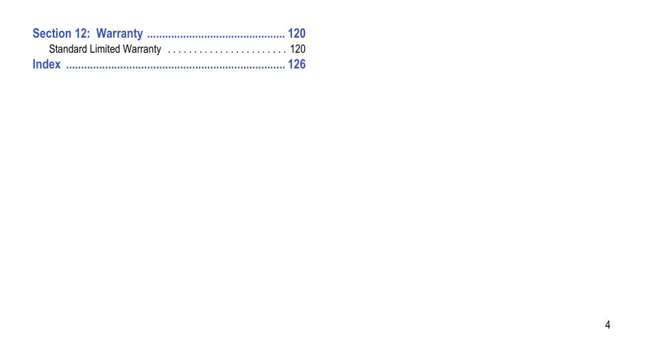 Section 12: warranty 120 | Samsung 07212010 User Manual | Page 9 / 137