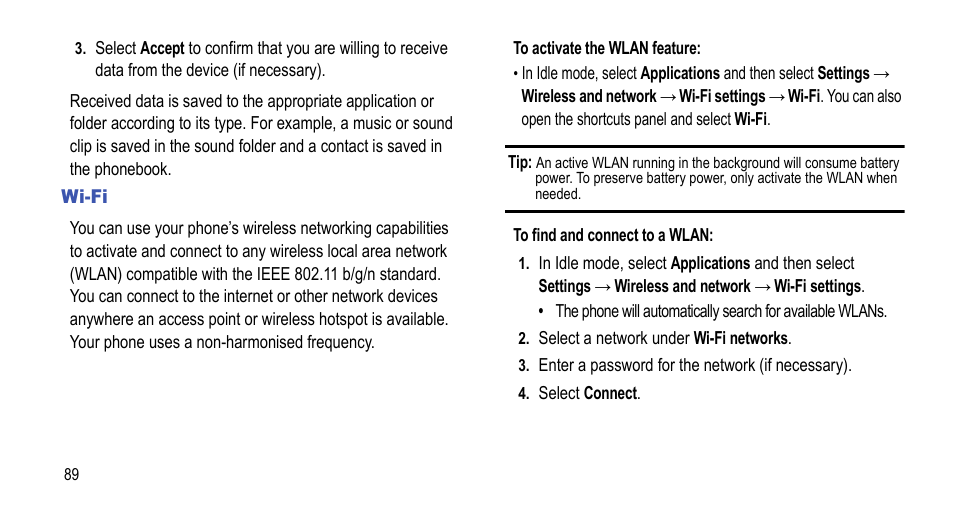 Wi-fi | Samsung 07212010 User Manual | Page 94 / 137