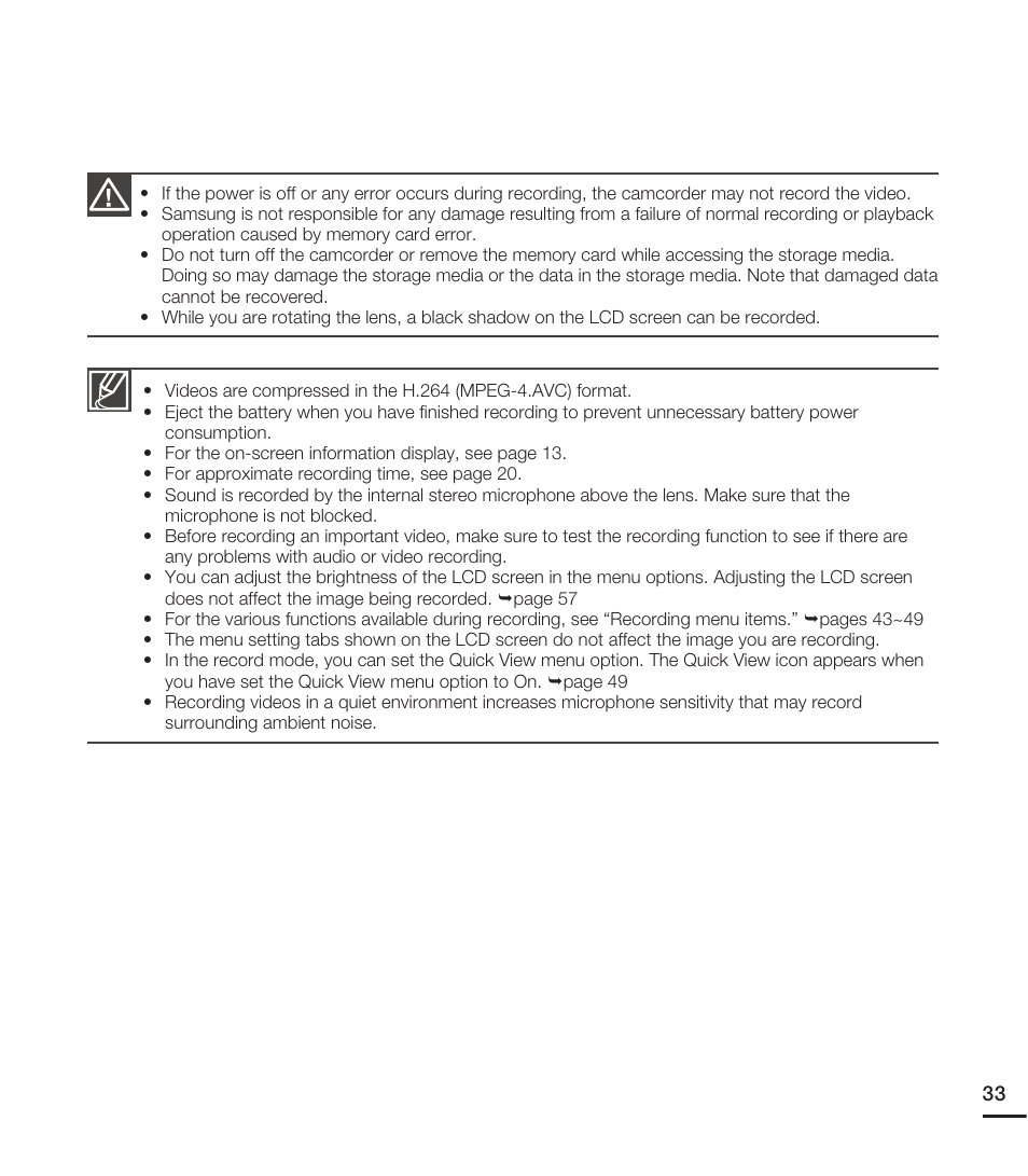 Samsung HMX-E10WN User Manual | Page 43 / 98