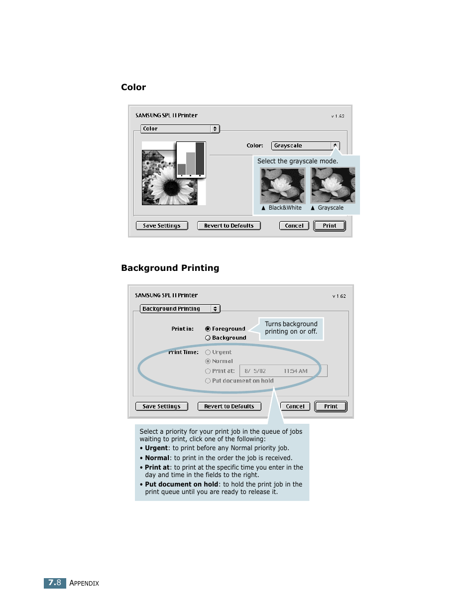 Color background printing | Samsung ML-1710 User Manual | Page 125 / 146