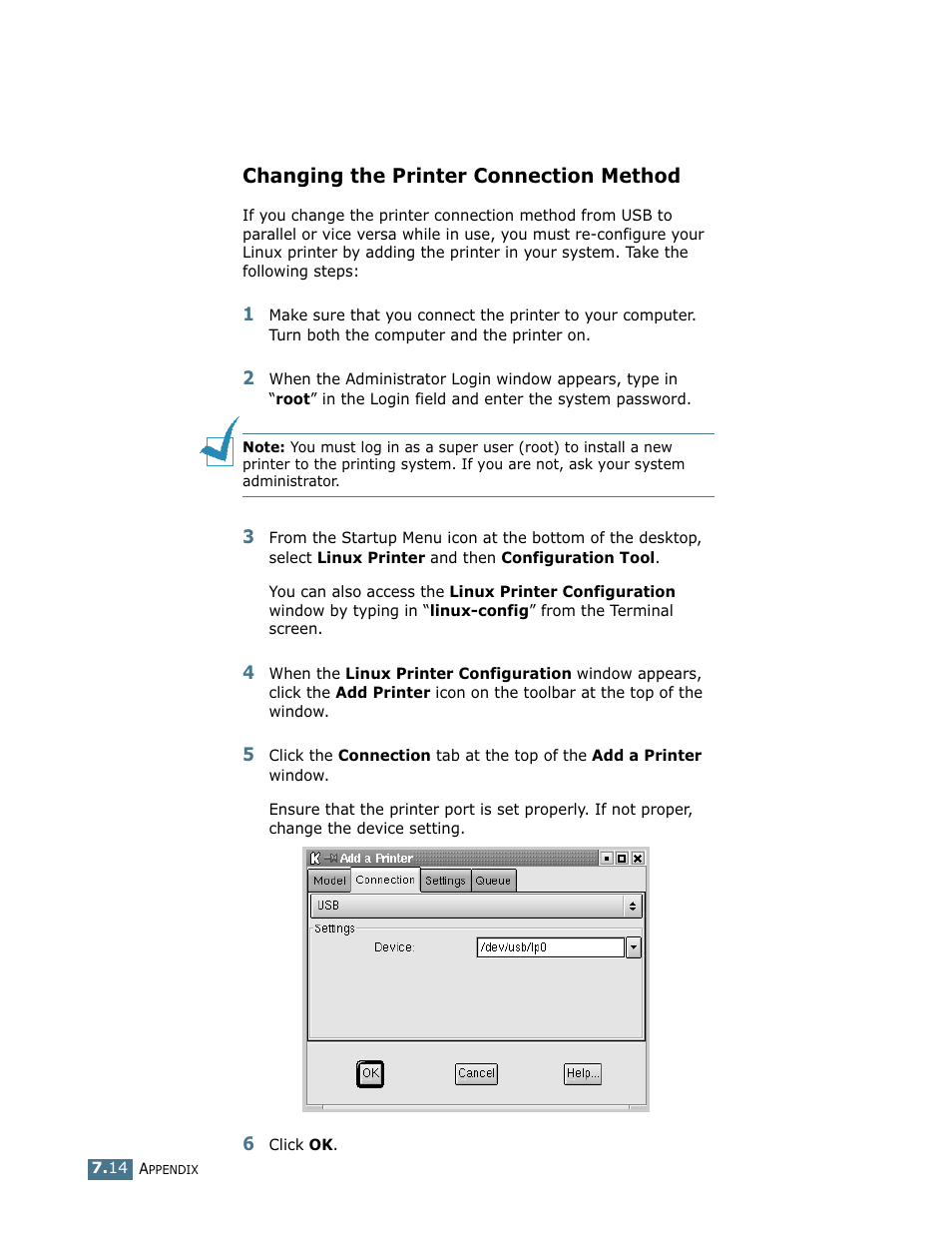 Changing the printer connection method | Samsung ML-1710 User Manual | Page 131 / 146