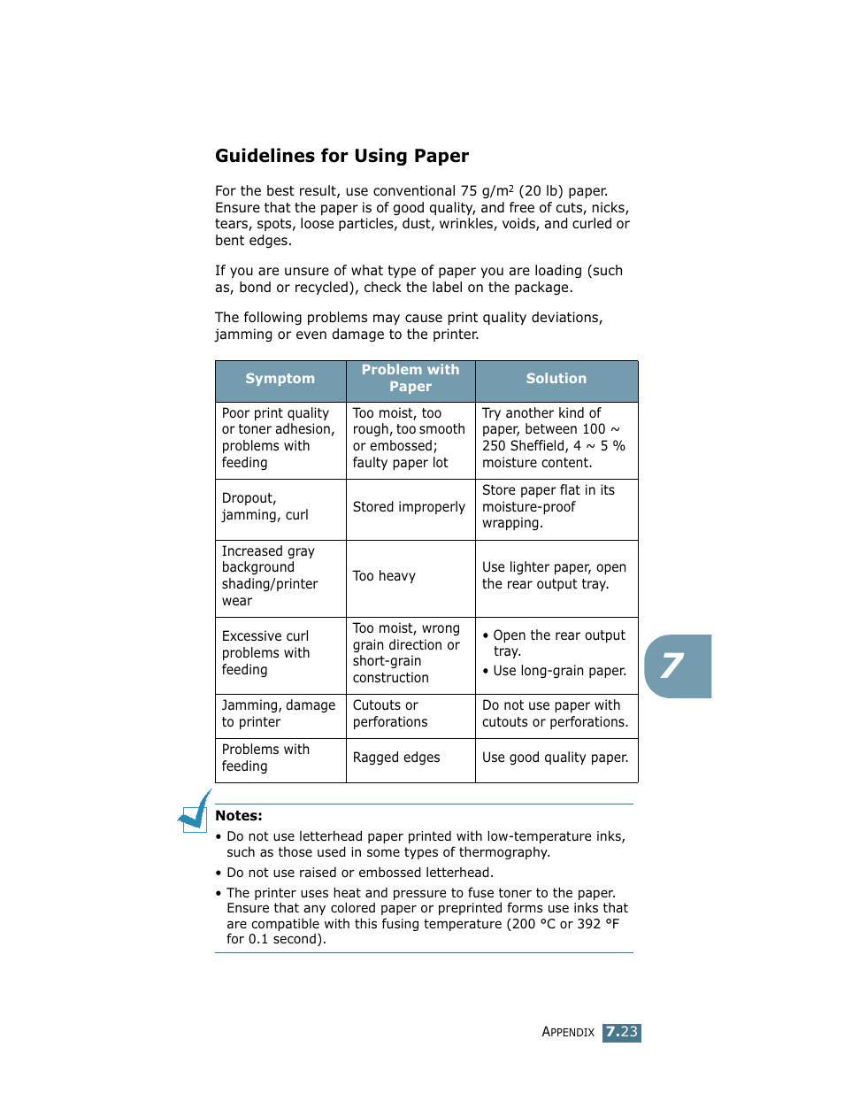 Guidelines for using paper | Samsung ML-1710 User Manual | Page 140 / 146